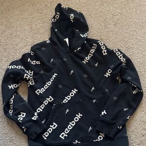 Reebok Black and White Logo Hoodie